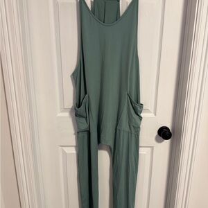 Sage Green Sleeveless Maternity Jumpsuit